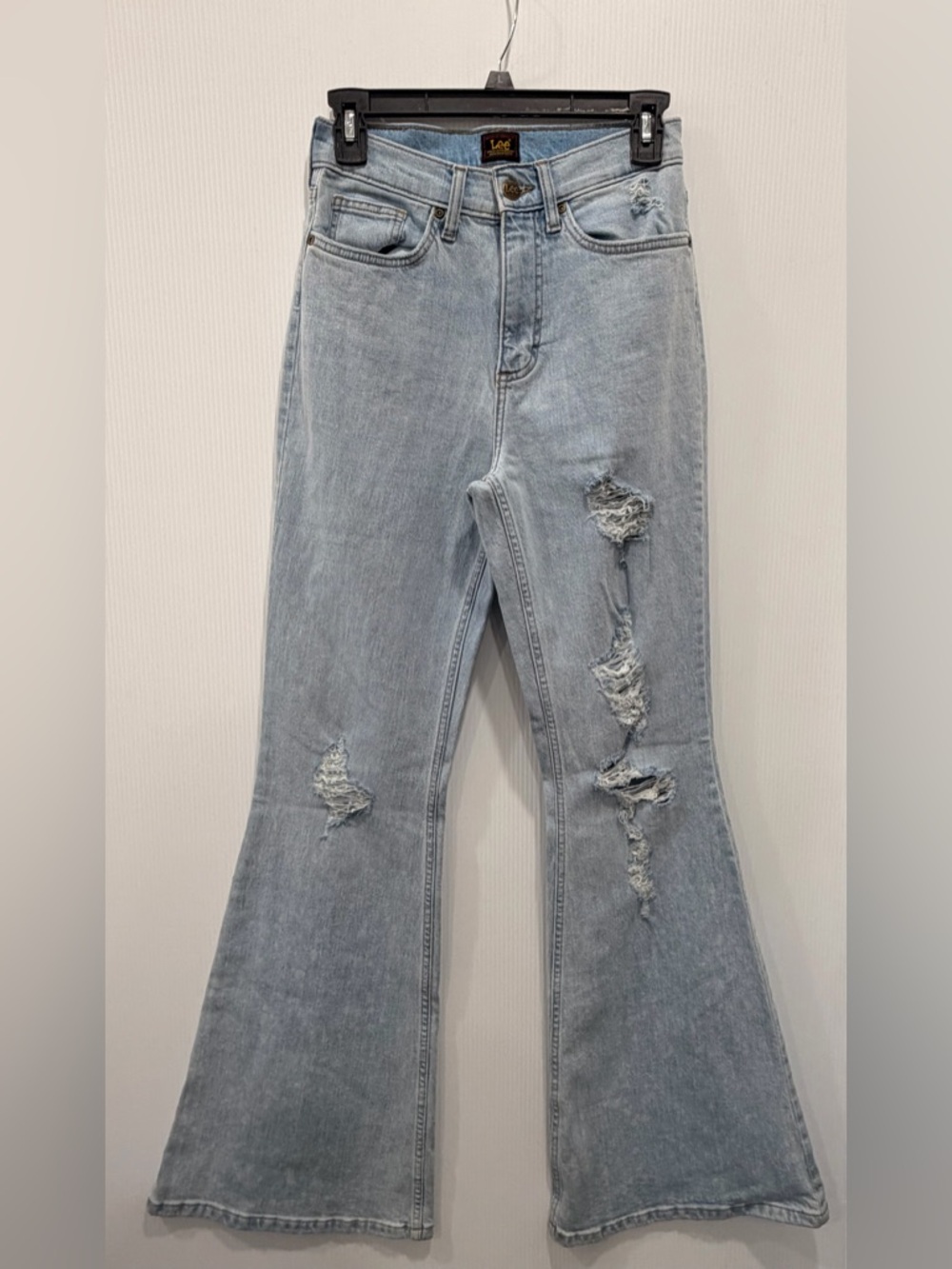 Lee Light Blue Distressed Flare Jeans